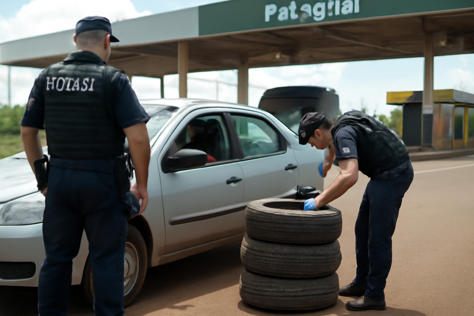Polícia apreende 90 pneus contrabandeados do Paraguai em Foz